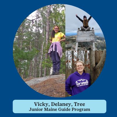 Pictures of Vicky, Delaney, and Tree in the outdoors