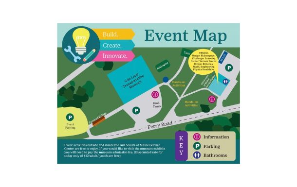 map of cole land transportation museum and gsme bangor service center