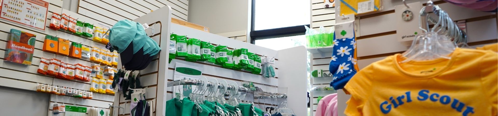  Girl Scout merchandise displayed in our South Portland Shop 
