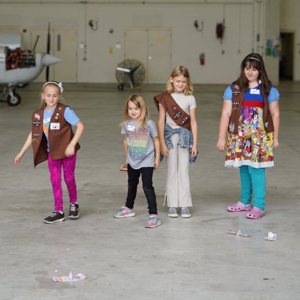 four girls testing builds