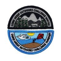 The Great Outdoors Winter and Summer patches showing a winter and summer scene that create a circle when stacked together