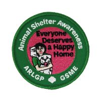 Animal Shelter Awareness patch showing a girl with pets