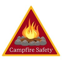 Campfire Safety Patch showing a campfire with flames
